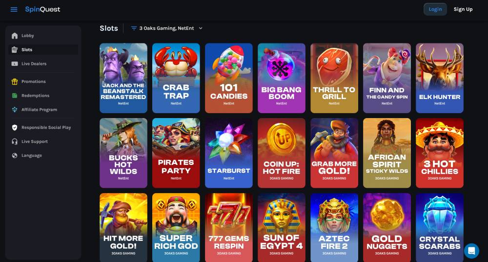 spinquest slot lobby