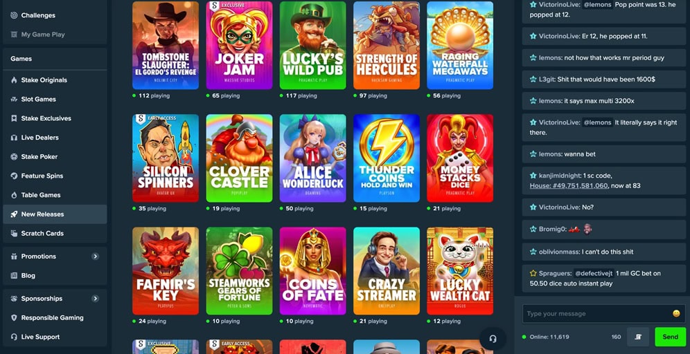 Stake.us New Slots