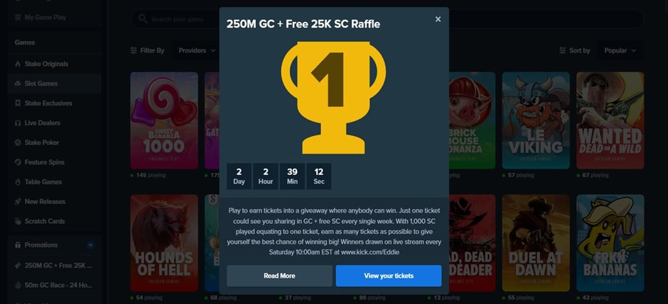 Stake.us Raffle