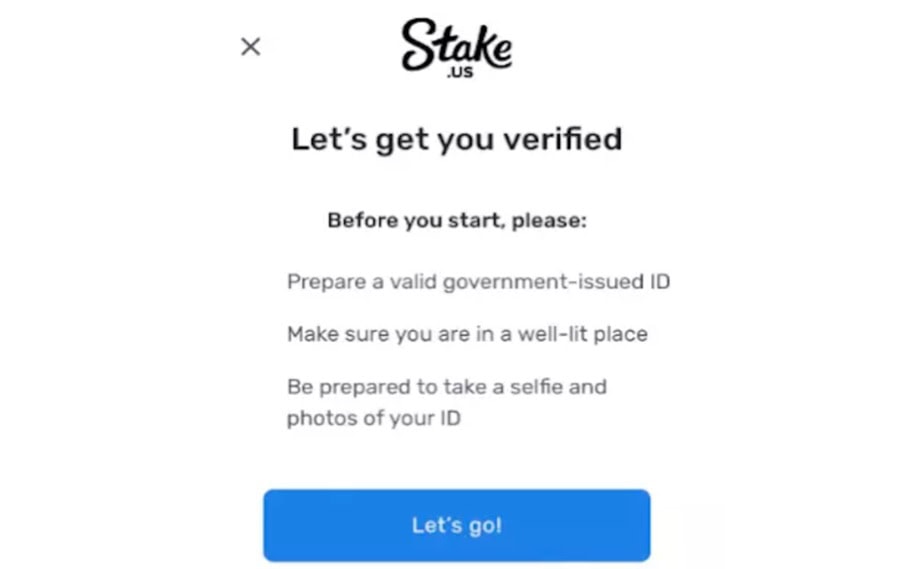 Stake.us Verification