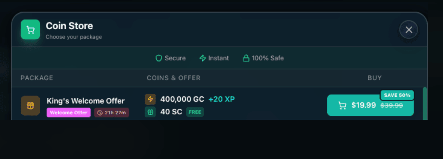 KingPrize new welcome offer