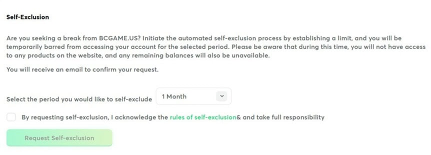 BCGame.us Self-Exclusion