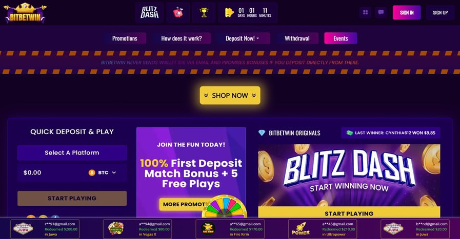 BitBetWin Homepage