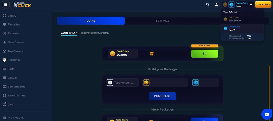 Casino.click UX