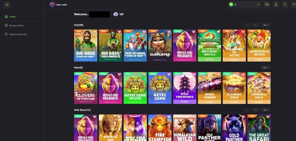 CoinsBucks Lobby