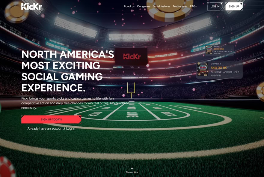 Kickr Homepage