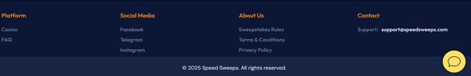SpeedSweeps Footer
