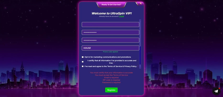 UltraSpin Register