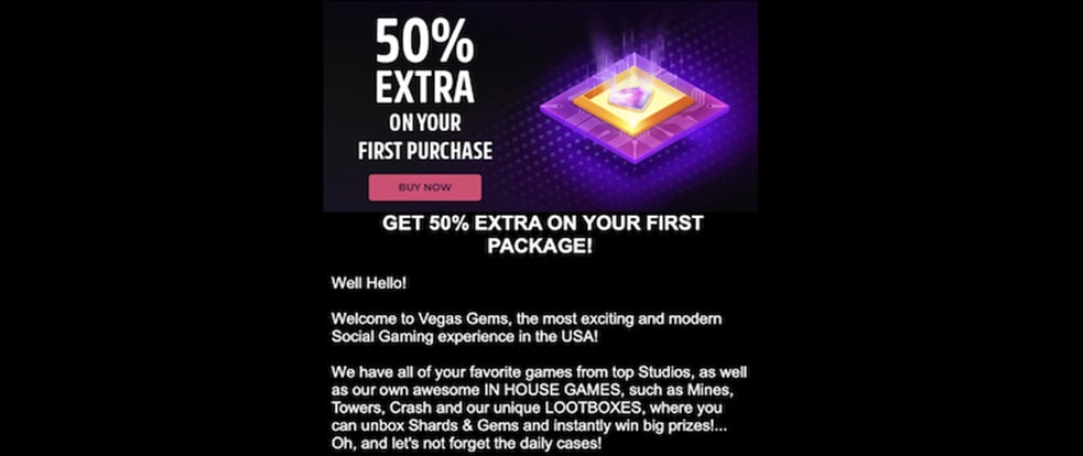 Vegas Gems Deposit Bonus