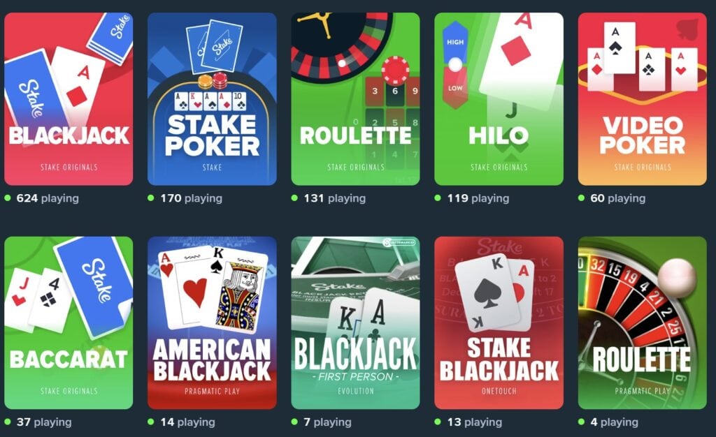 Stake.us poker games