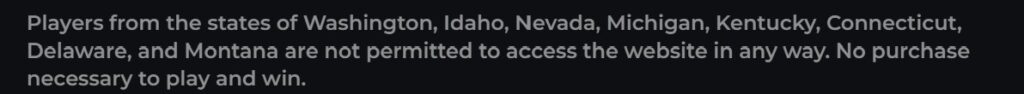 Vegas Gems restricted states