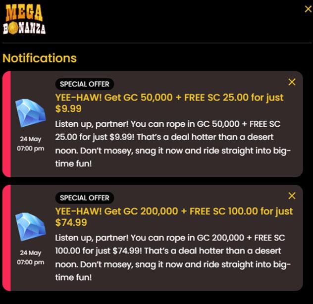 Mega Bonanza Special Offers