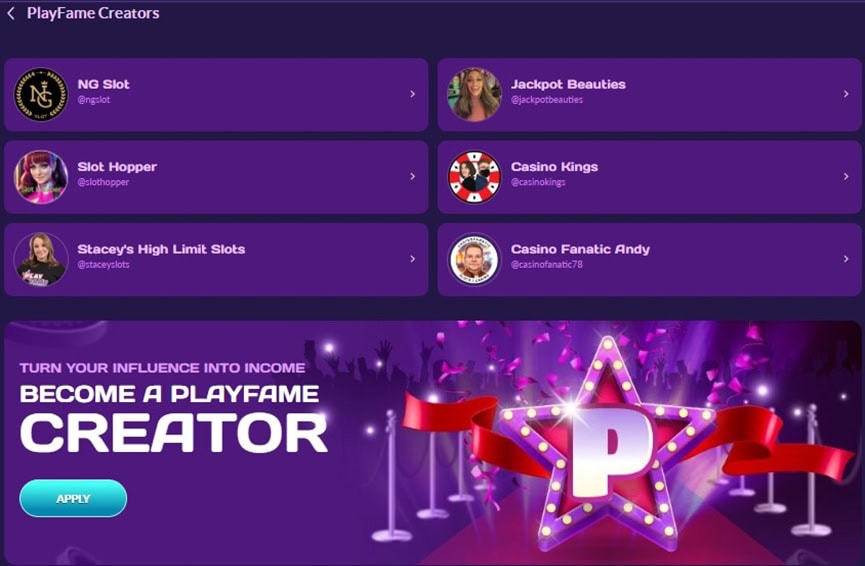 PlayFame Streamers