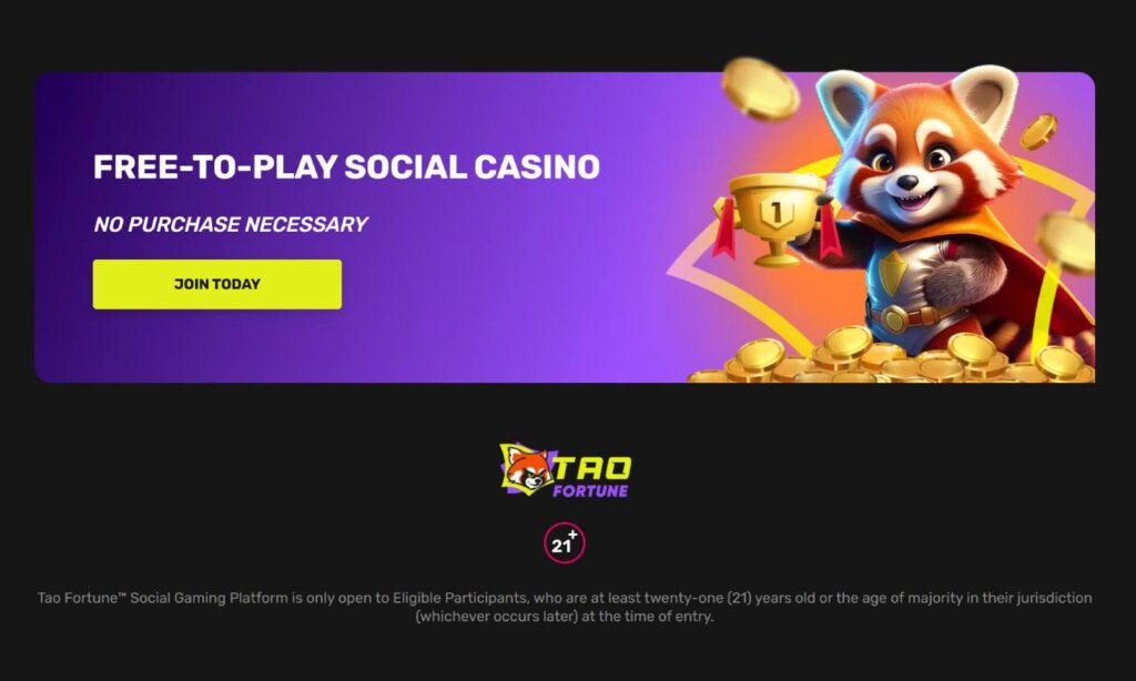taofortune 21+ age restriction footer