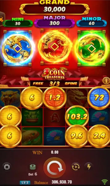 3 Coin Treasures Free Spins