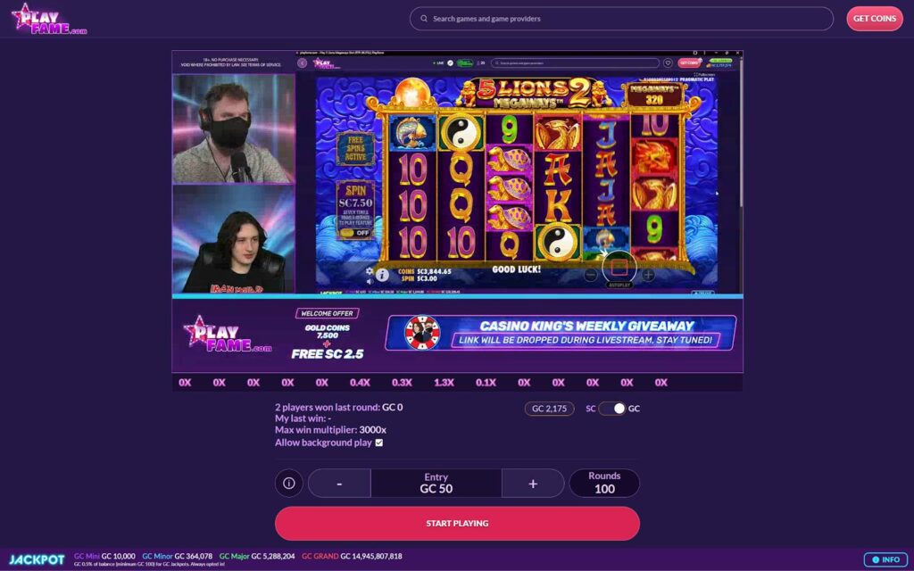 casino kings playfame live stream