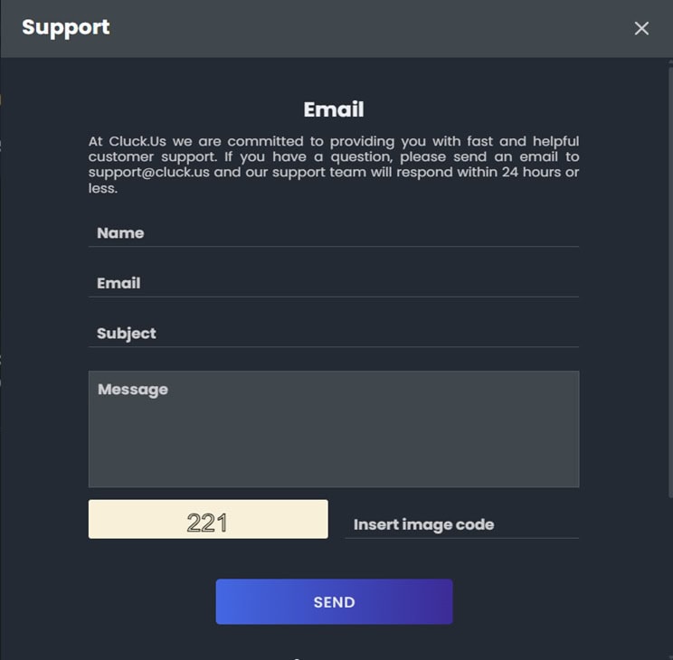 Cluck Email Support