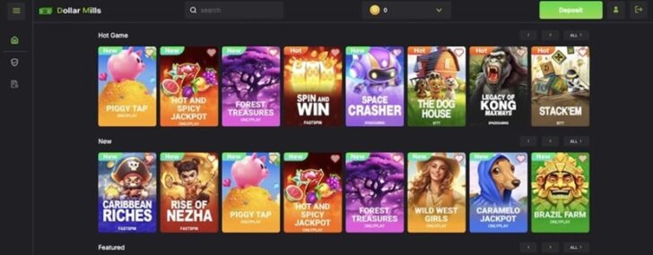 Dollar Mills Hot Games