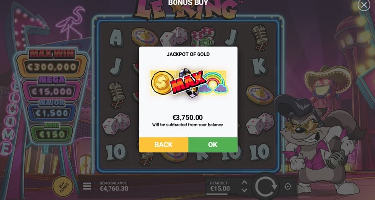 Le King Jackpot of Gold Bonus Buy