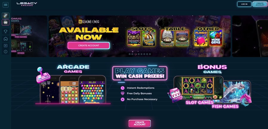 Legacy Arcade Homepage