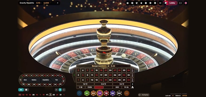 Live Gravity Roulette Game