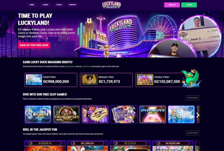 LuckyLand Slots Homepage