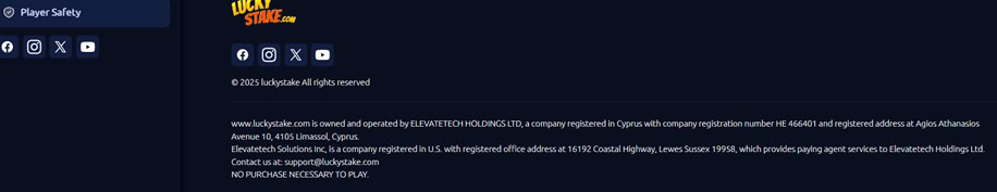 LuckyStake Footer
