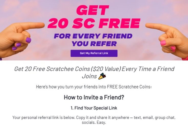 Scratchee Referral Bonus