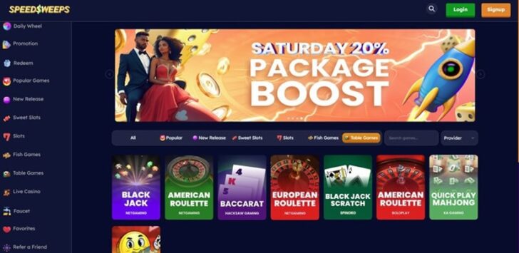 SpeedSweeps Lobby