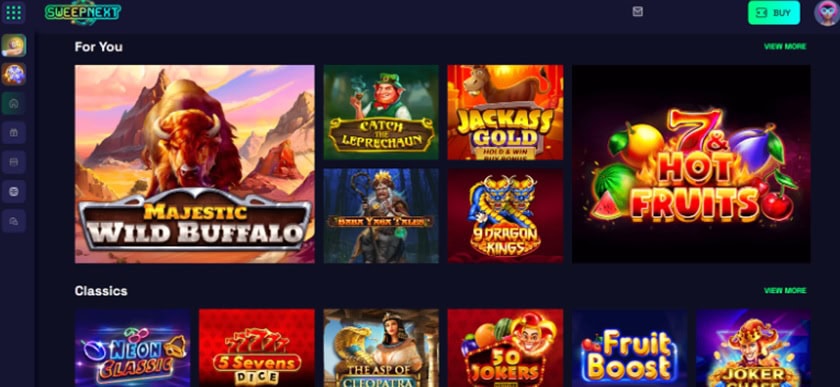 SweepNext Casino Games
