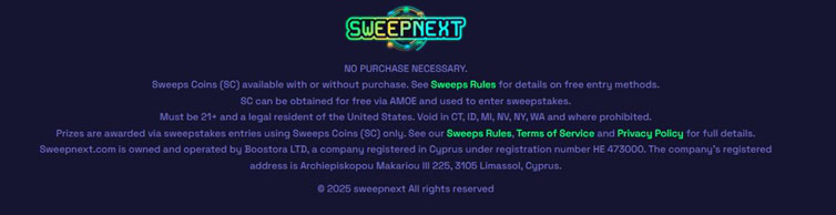 SweepNext Footer