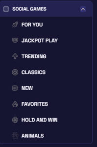 sweepnext game categories