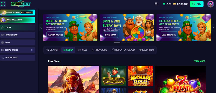 SweepNext Homepage