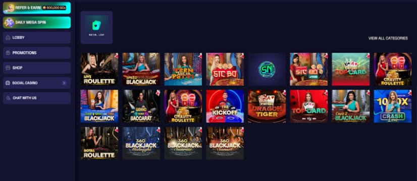 SweepNext Live Casino
