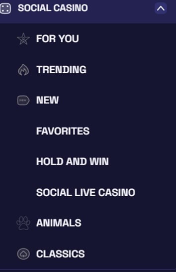 SweepNext Menu