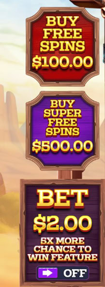 Wild West Gold Blazing Bounty Features