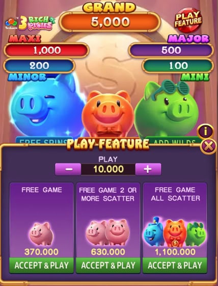3 Rich Piggies Bonus Buy