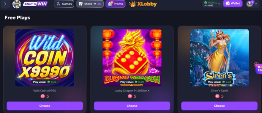 Chip'n WIN Free Plays