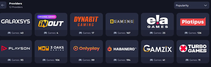 Chip'n WIN Providers
