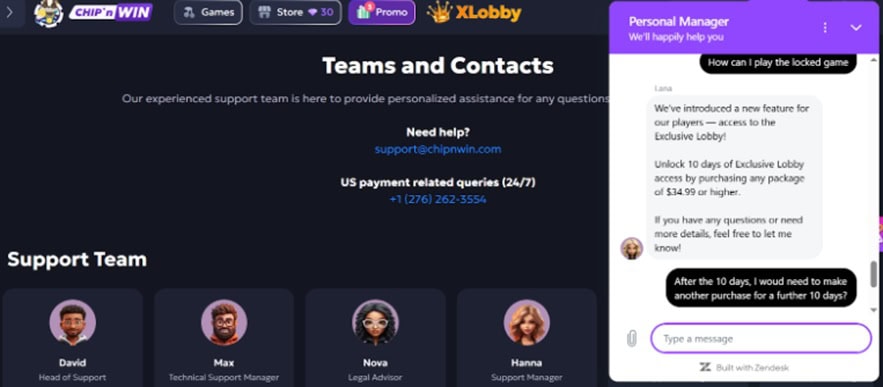 Chip'n WIN Support