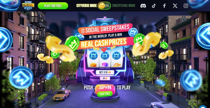 CityVerse Tycoon Homepage