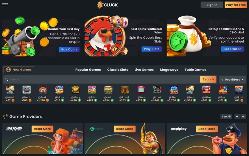 Cluck Homepage Colorado