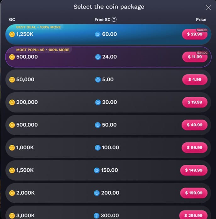 Coin Packages