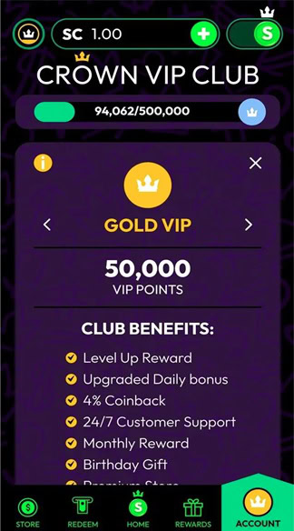 Crown Coins Coinback Bonus