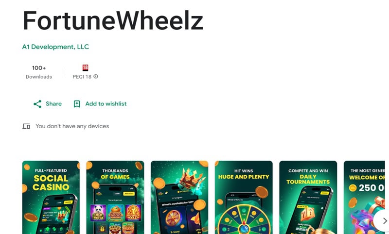 Fortune Wheelz Android App