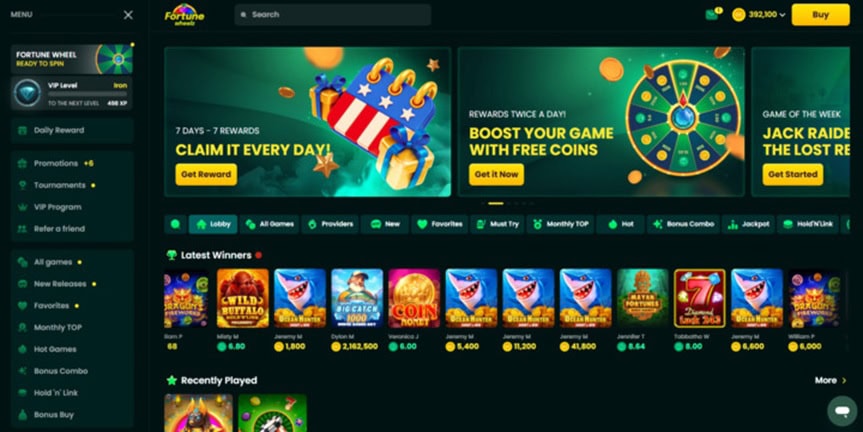 Fortune Wheelz Homepage