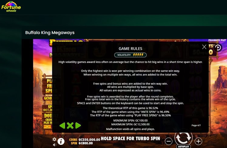 Fortune Wheelz Slot Info
