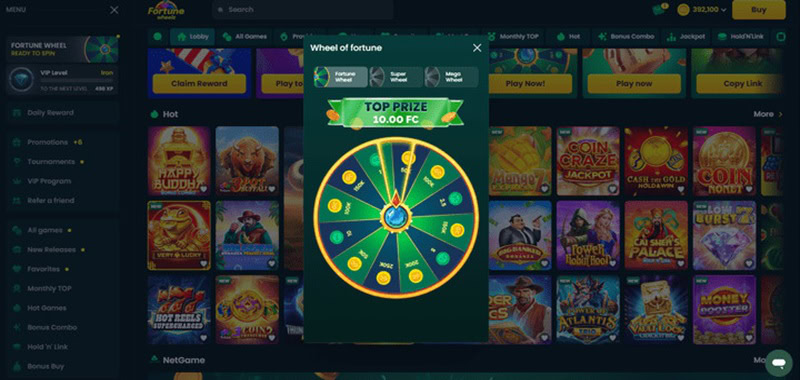 Fortune Wheelz Wheel Bonus