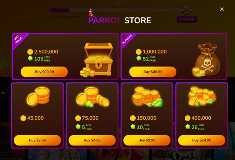 Gold Treasure Casino Store
