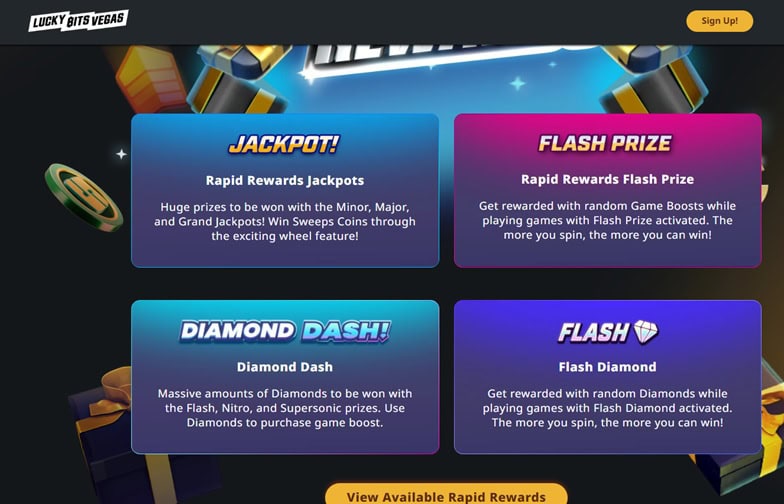 Lucky Bits Vegas Games Features